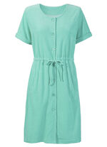 Frottier-Kleid mit durchgehender Knopfleiste MINT