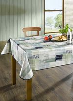 Wachstuch-Tischdecke in Patchwork-Optik GR&Uuml;N-BUNT