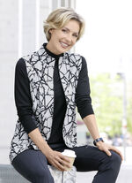 Allover gemusterte Weste mit Stehkragen 