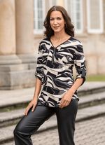 Shirt-Tunika mit Lederimitat-Besatz 