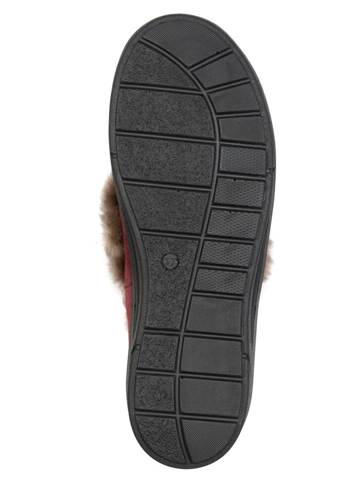 ELENA EDEN, warme Damen-Hausschuhe, Weite H, mit Lammfell BORDEAUX