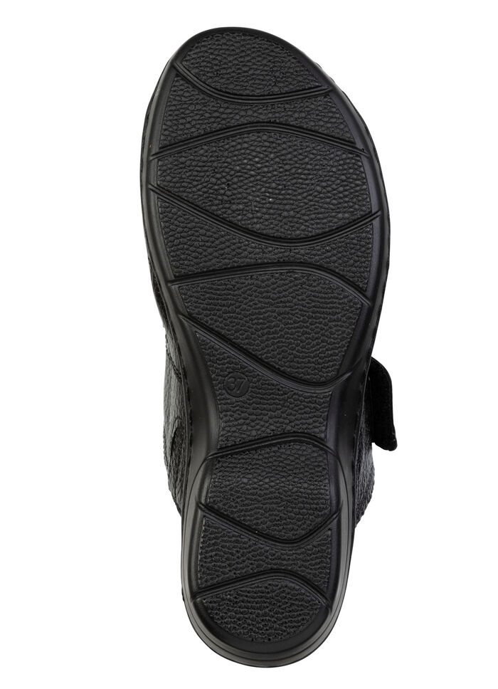 ELENA EDEN, bequeme Damen-Pantoletten, Weite H, mit herausnehmbarem Fussbett SCHWARZ