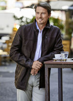 Lederjacke mit Reissverschluss-Taschen