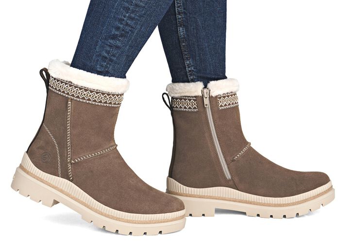 Remonte, gef&uuml;tterte Damen-Stiefeletten, Winterschuhe, Weite G, mit Lammfell 