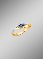 Damenring mit Brillanten und Safir 