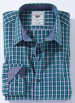 Kariertes &laquo;Milano Italy&raquo;-Hemd in 3 Farben GR&Uuml;N-BLAU KARIERT