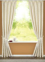 Gl&auml;nzende &Uuml;bergardinen-Garnitur CREME