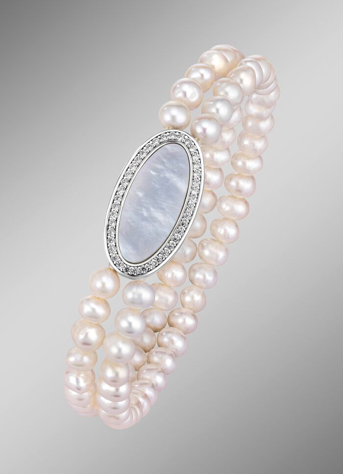 Elastisches, 2-reihiges Armband mit S&uuml;sswasser-Zuchtperlen 