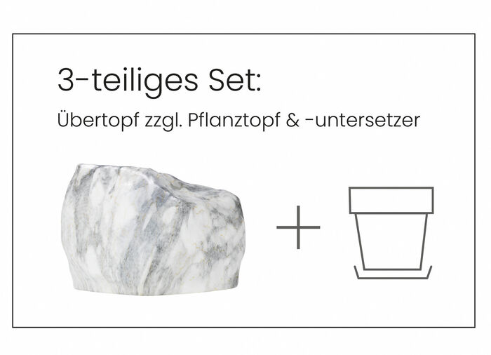 Pflanzenübertopf von Botanyia in edler Naturstein-Optik MARMORGRAU