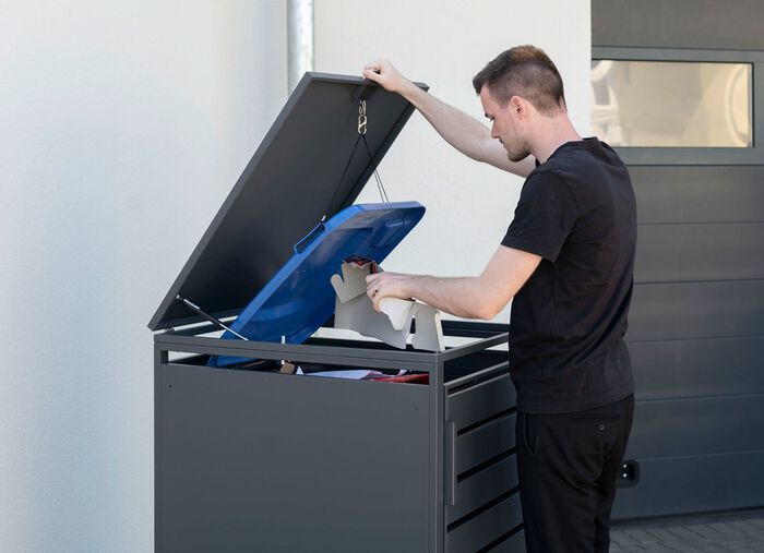 M&uuml;lltonnenbox &laquo;Kubus&raquo;, anthrazit 