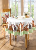 Tisch- und Raumdekoration mit Hasen-Motiven WEISS-BUNT