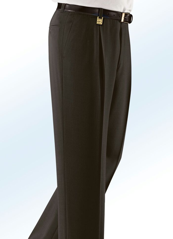 &laquo;Klaus Modelle&raquo;-Hose mit G&uuml;rtel in 4 Farben  DUNKELBRAUN