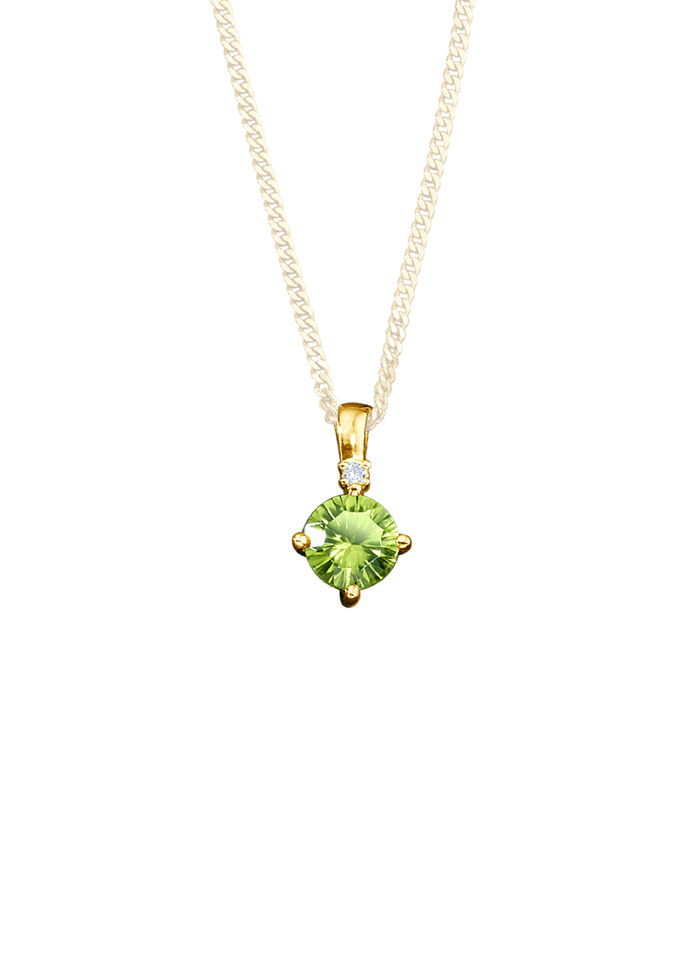 Anhänger mit echt Peridot und Diamanten 