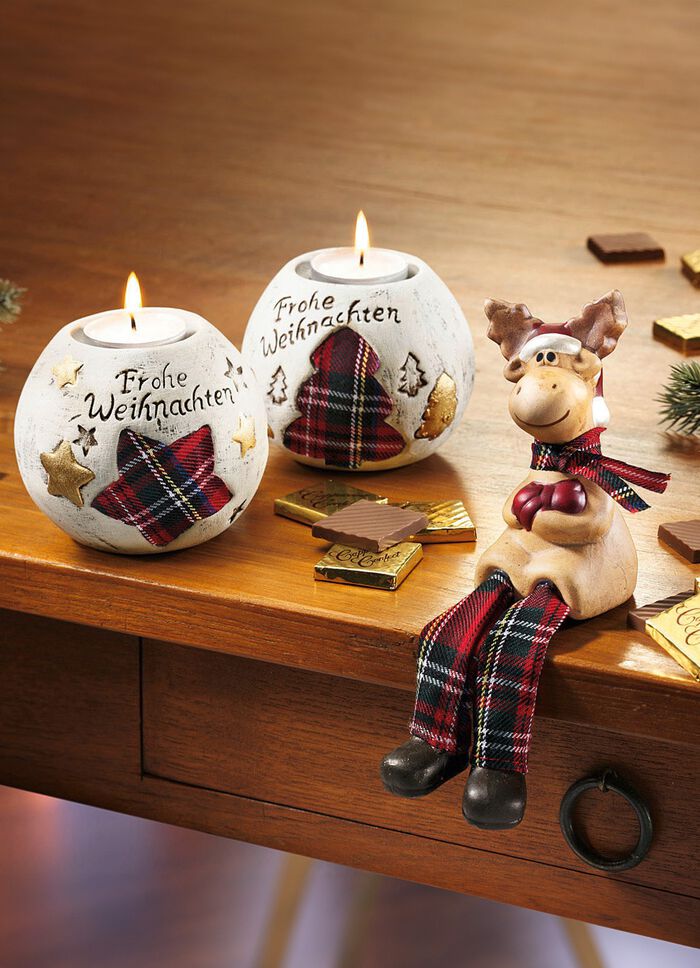 Tischdeko-Set inkl. Schokolade und 2 Teelichthaltern 