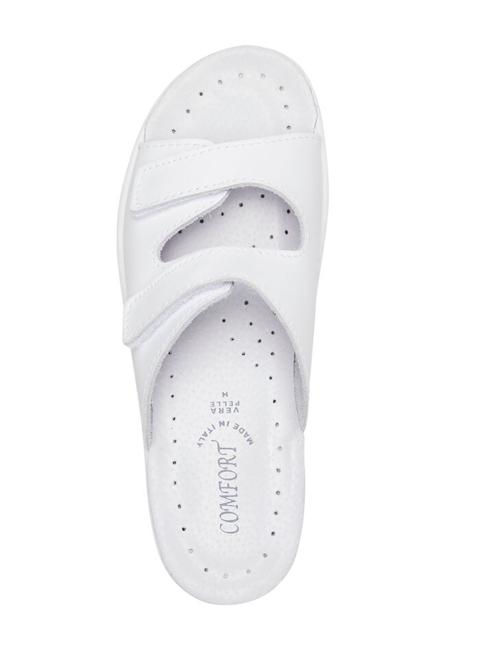 Zweierpack klassische Damen-Pantoletten, Weite H, mit Klettverschluss 1X WEISS, 1X SCHWARZ