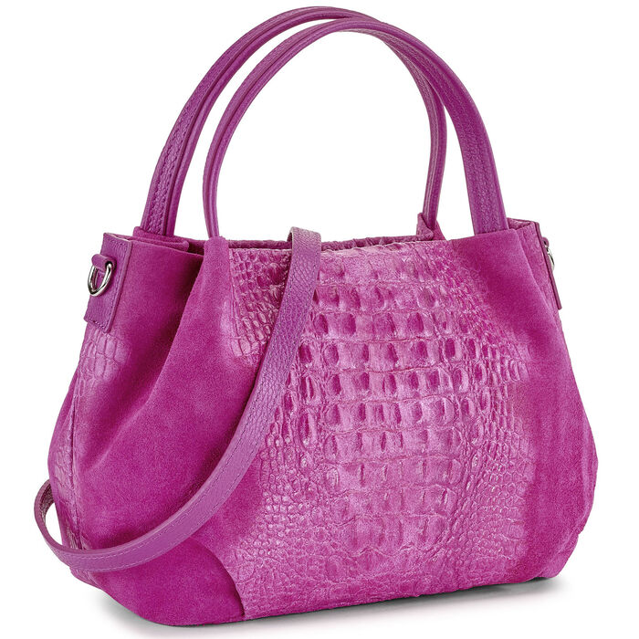 Laurina Tasche mit raffinierter Reptilprägung PINK