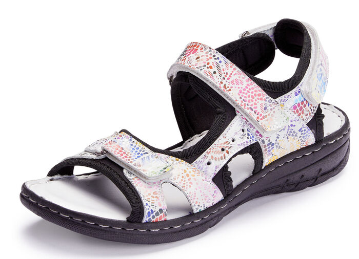 Gemini Trekking-Sandale mit bunter Floral-Prägung WEISS