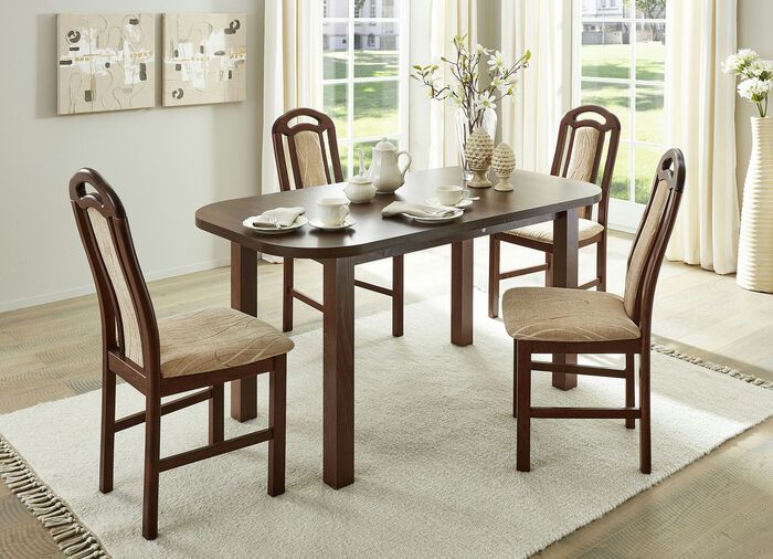 Essgruppe, 5-teilig NUSSBAUM-BEIGE