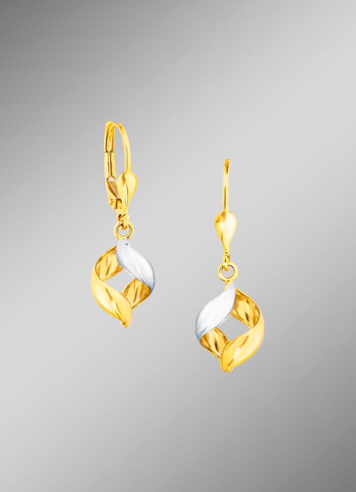 Bewegliche Ohrringe in Bicolor 