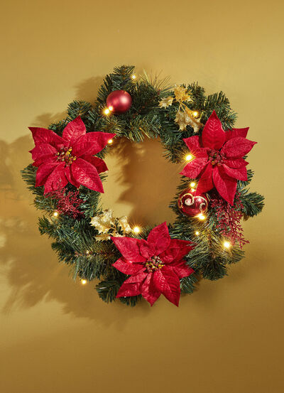 Beleuchteter Tannenkranz mit Timerfunktion 