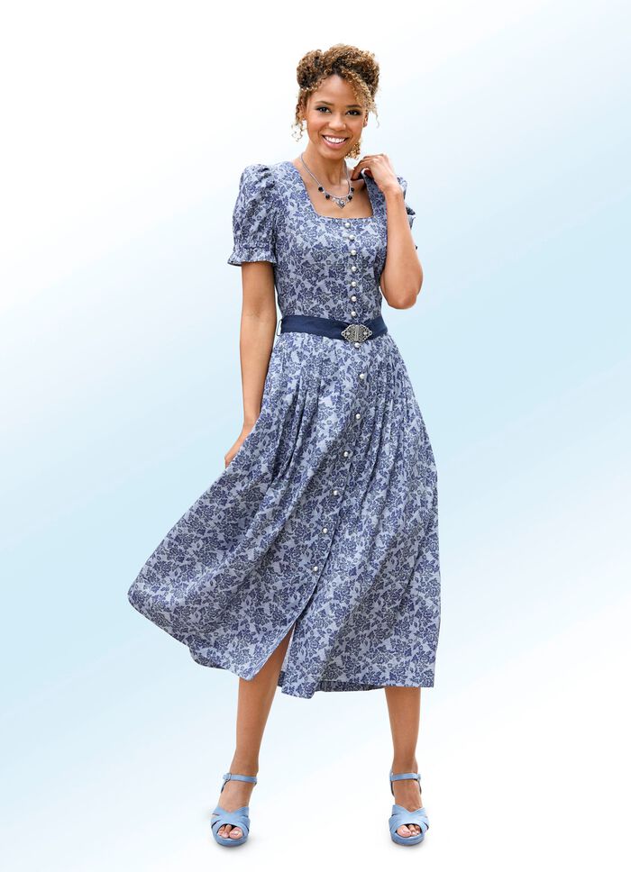 Landhauskleid mit Schmuckknopfleiste 