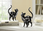 Katzen mit Punkten und Blumenmuster SCHWARZ-WEISS