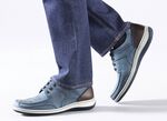 Schn&uuml;rschuhe mit Kontrast-Bes&auml;tzen BLAU-BRAUN