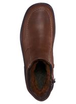 Stiefel mit echtem Lammfellfutter DUNKELBRAUN