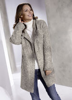 Longjacke mit fester Kapuze