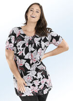 Longshirt mit Fältelung im Vorderteil 