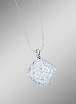 Anh&auml;nger mit Diamanten und Baguette-Diamanten 