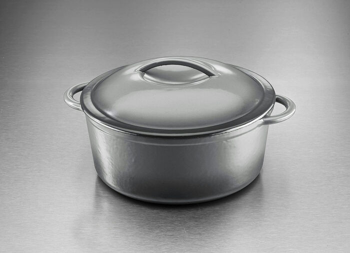 Gusseisen-Schmortopf und -Br&auml;ter GRAU