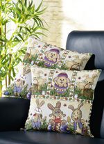 Kissenbezüge Hasen-Patchwork, 2er-Set 