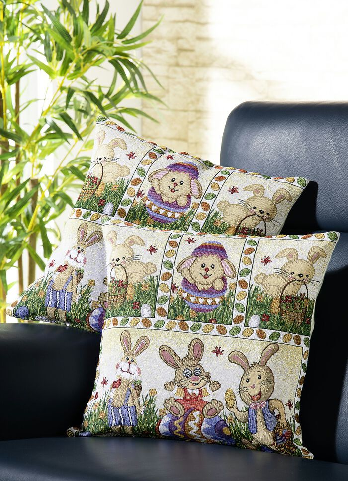 Kissenbezüge Hasen-Patchwork, 2er-Set 