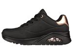 SKECHERS, bequeme Damen-Sneaker, mit sichtbarem Luftpolster SCHWARZ-GOLD