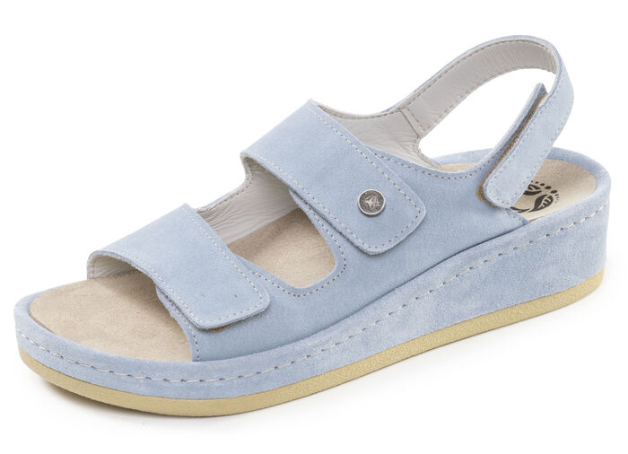 Mubb, bequeme Damen-Sandalen, Weite H, mit herausnehmbarem Fussbett BLEU