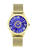 Quartz-Damenuhr Sonne mit weissen Kristallakzenten  