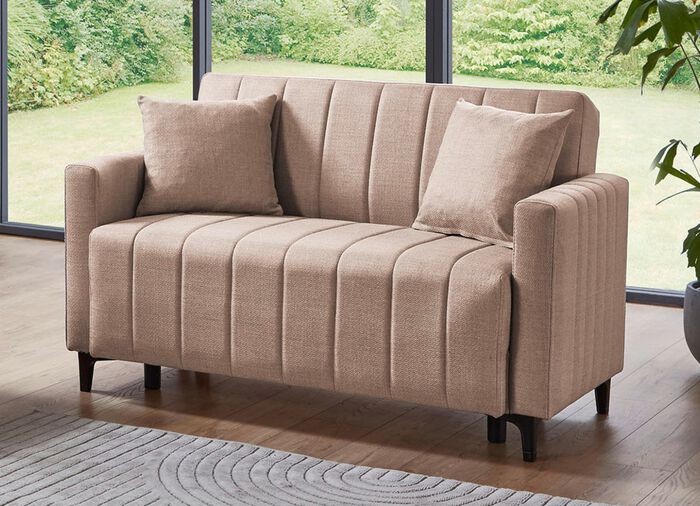 Frei im Raum aufstellbare Polsterm&ouml;bel mit Bettfunktion BEIGE