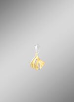 Ginkgoblatt-Anh&auml;nger in Bicolor mit synth. Zirkonia 