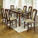 Esszimmermöbel aus teilmassivem Buchenholz NUSSBAUM-BEIGE