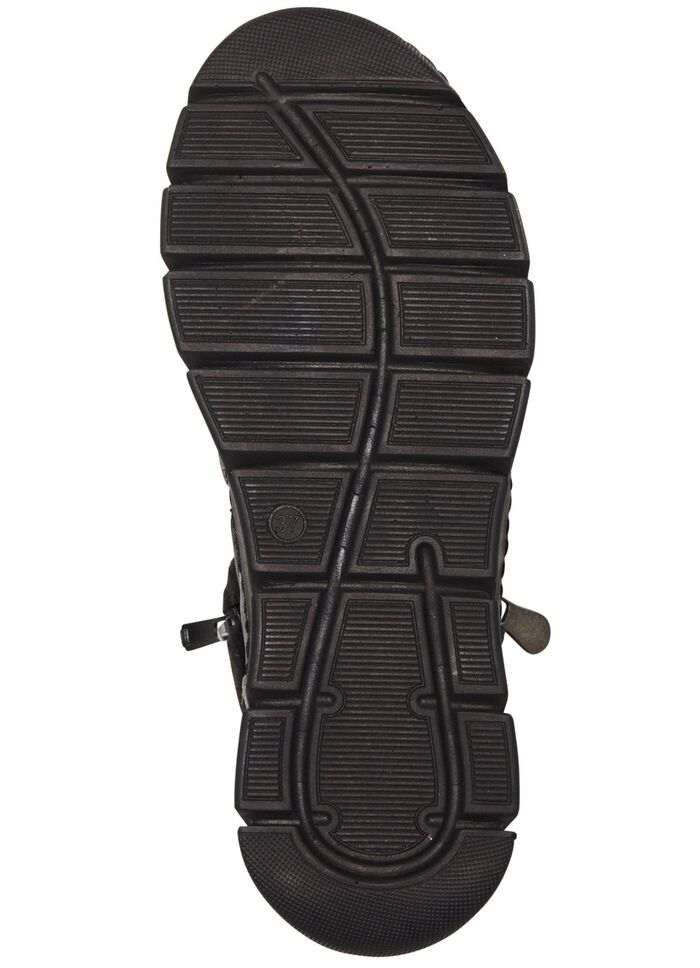 ELENA EDEN-Bootie mit schwarzem Pl&uuml;schkragen GRAU