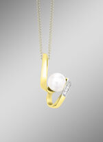 Anhänger mit Süsswasser-Zuchtperle und synth. Zirkonia 