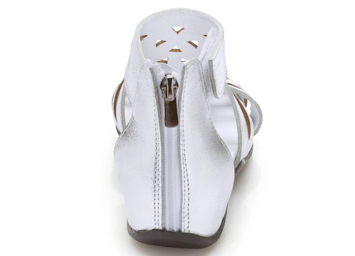 Andrea Conti Sandale mit rückwärtigem Reissverschluss SILBER