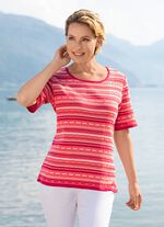 Pulli mit feinem Glitzer ROT-MELBA-WEISS