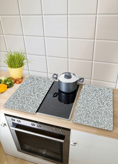 Herdabdeckplatten Granit, 2er-Set 