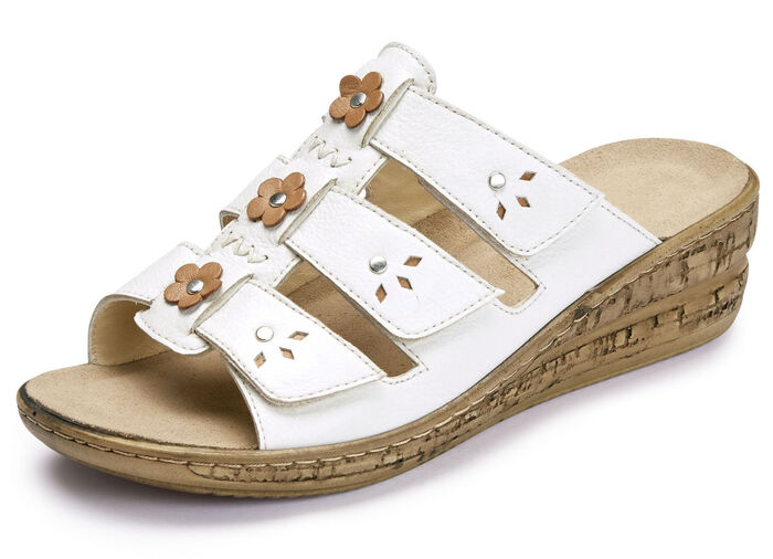 Gemini Pantolette mit verstellbaren Klettspangen ECRU