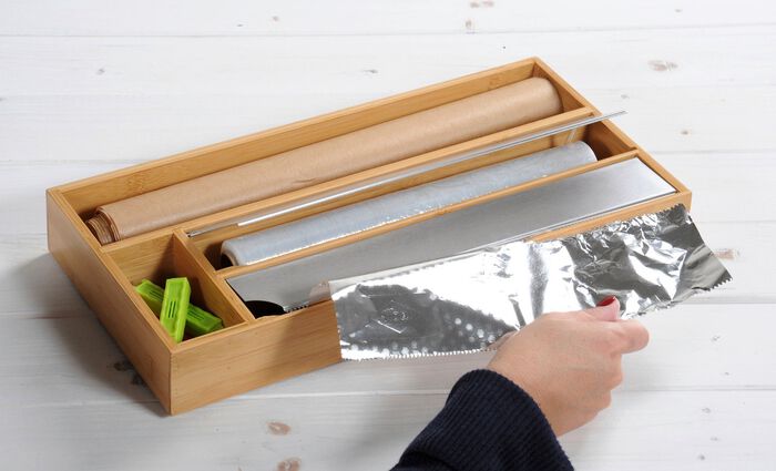 Folienspender aus Bambus 