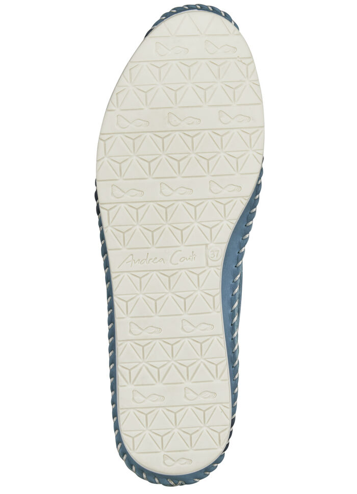 Andrea Conti Mokassin-Slipper mit frechen Lederblüten JEANSBLEU