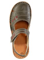 ELENA EDEN Slipper aus Nappaleder mit Knitter-Struktur KHAKI