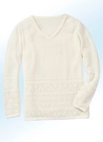 Pullover mit Ajourmustermix ECRU